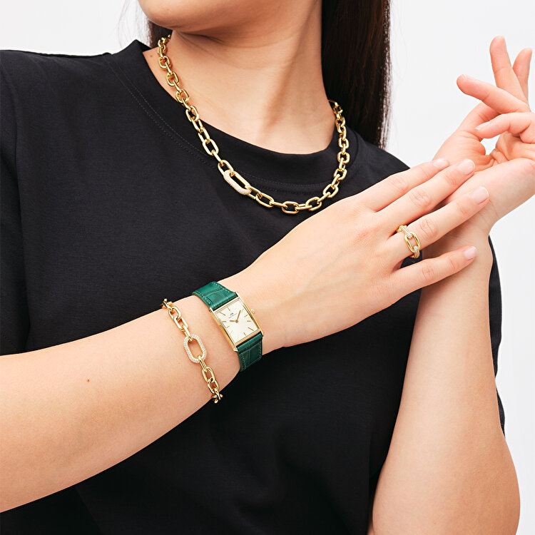 Crystal Link Bracelet Gold DW00400590